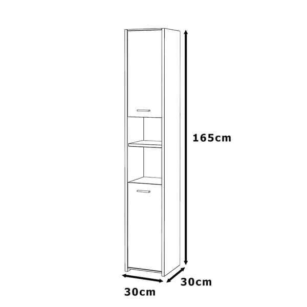 Badeværelse Ståskab Grå Eg Wotan 30 CM Badeværelsessøjle Loft