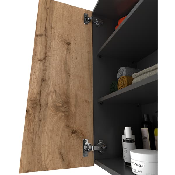 Badrumsskåp Hängande 60CM Grå Wotan Badrumsstolpe För Badrum