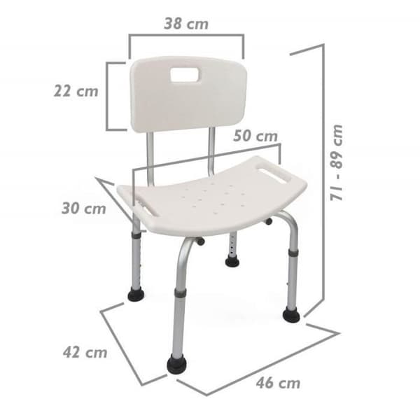 Cablematic - Höjdjusterbar duschstol för äldre - PN19021618200128004