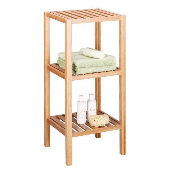 Badrumsmöbler - Bambu - 3 hyllplan - Brun - 37x37cm