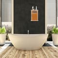 Miniatyrbild 5 av 6: Relaxdays Skåp Badrum WC Väggmonterad MDF Bambu 1 Dörr 2 Fack 51,5 x 35 x 20 cm, Vit-Natur