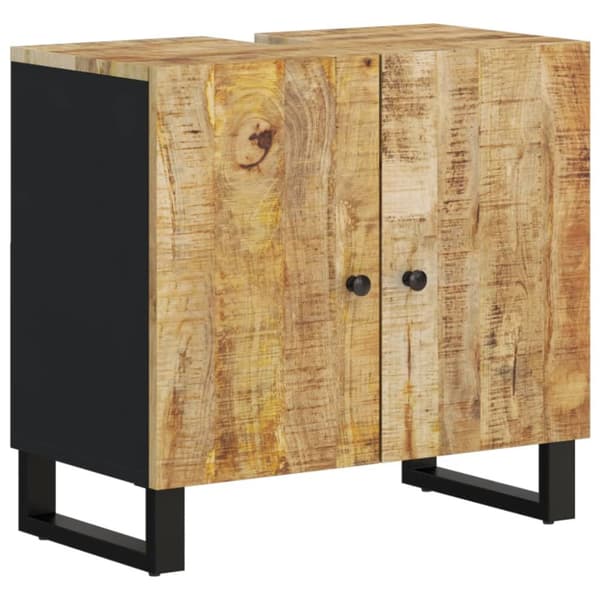 Badrumsskåp 62x33x58 cm massivt mangoträ och konstruerat trä