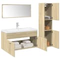 Miniatyrbild 1 av 2: Badrumsmöbler set 4 delar sonoma-ek konstruerat trä