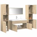 Miniatyrbild 1 av 2: Badrumsmöbler set 5 delar sonoma-ek konstruerat trä