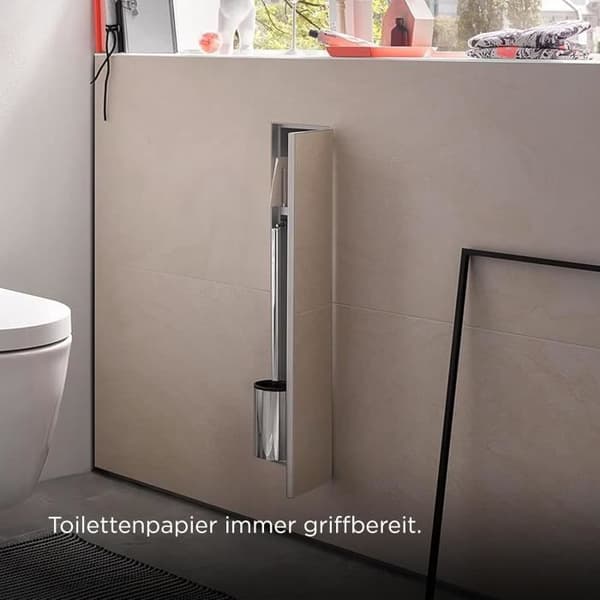 Emco Asis Plus Inbyggd Förvaringsmodul för Toalettborste med Toalettpappershållare