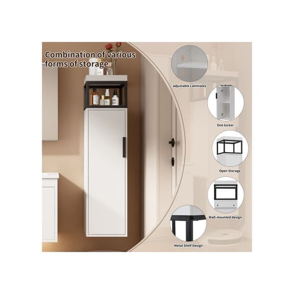 Badrumsfurniture Set Badrumsinredning med mjukstängande lådor, spegelskåp, handfat med skål
