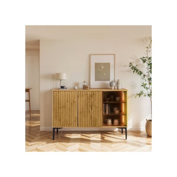 Badrumsarmoir, sidobord, med belysningsarmatur, bredd 120 cm, glasdörr.