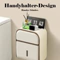 Miniatyrbillede 3 af 4: Toiletpapirholder, Multifunktionelt Design, Ingen Boring Installation, Vandtæt Kasse,HVID
