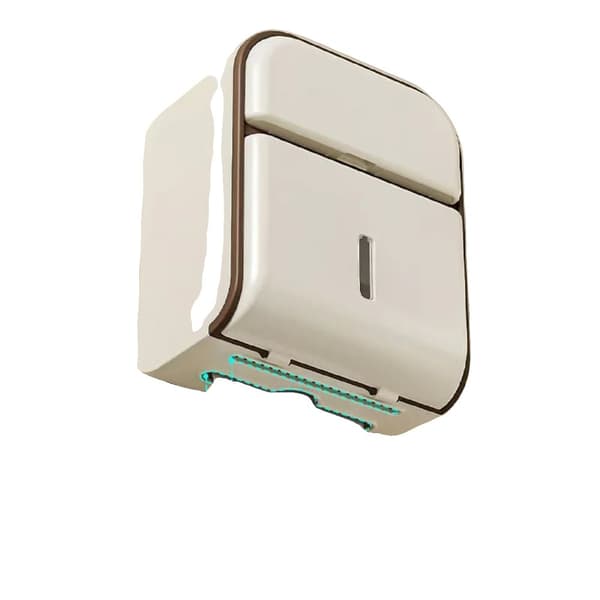 Toiletpapirholder, Multifunktionelt Design, Ingen Boring Installation, Vandtæt Kasse,HVID