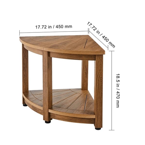 Teak Brusebænk, Skimmelsvamp Resistens, Pladsbesparende Hjørnedesign,18,5 tommer 17,75 tommer