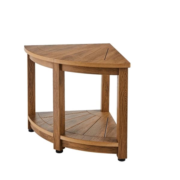 Teak Brusebænk, Skimmelsvamp Resistens, Pladsbesparende Hjørnedesign,18,5 tommer 17,75 tommer
