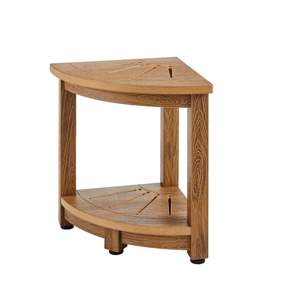 Teak Duschbänk, Mögelresistent, Platsbesparande Hörndesign,16,5 tum i 12,8 tum