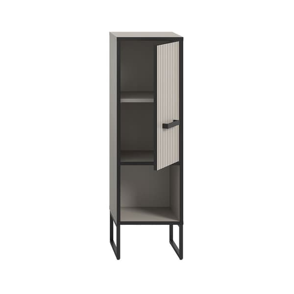Bagno badskab 1 låge 1 rum lysegrå, cremefarvet.