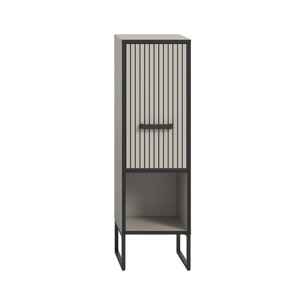 Bagno badskab 1 låge 1 rum lysegrå, cremefarvet.
