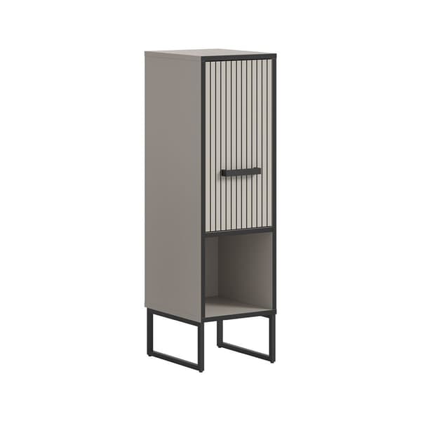 Bagno badskab 1 låge 1 rum lysegrå, cremefarvet.