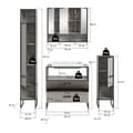 Miniatyrbilde 4 av 7: Bagno baderomsinnredning 4 deler inkl. vask lysegrå, kremfarget.