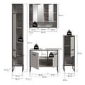 Miniatyrbilde 4 av 6: Bagno baderomsinnredning 4 deler lysegrå, kremfarget.