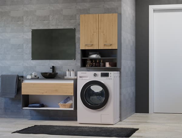 SKÅP ÖVER TVÄTTMASKINEN POLA MINI DK ANTRACIT - ARTISAN OAK