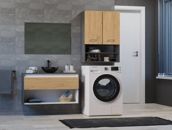 SKÅP ÖVER TVÄTTMASKINEN POLA MINI DK ANTRACIT - ARTISAN OAK