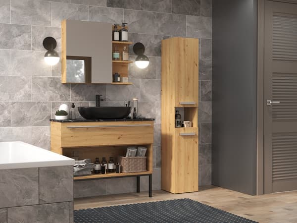 BADEVÆRELSESSKAB MED KURV NEL III SØJLEFARVE ARTISAN OAK