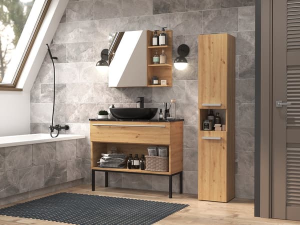 BADEVÆRELSESSKAB MED KURV NEL III SØJLEFARVE ARTISAN OAK