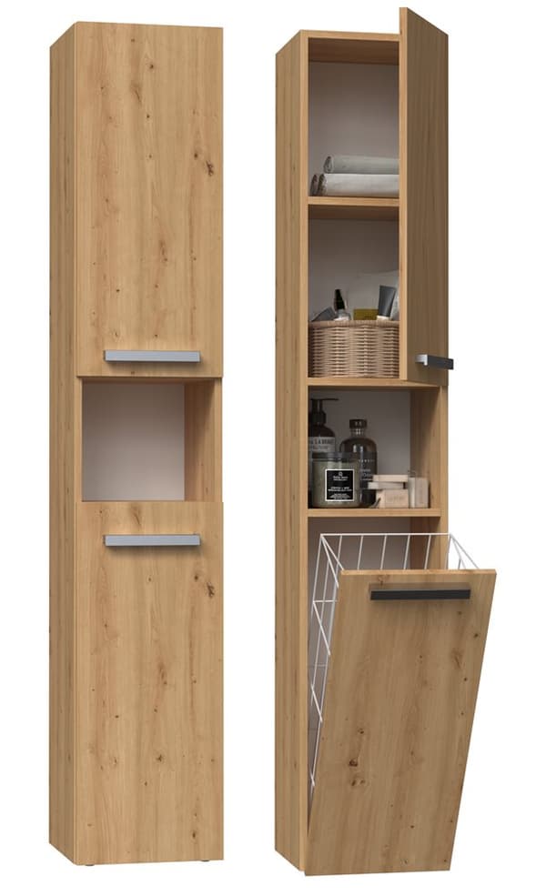 BADEVÆRELSESSKAB MED KURV NEL III SØJLEFARVE ARTISAN OAK