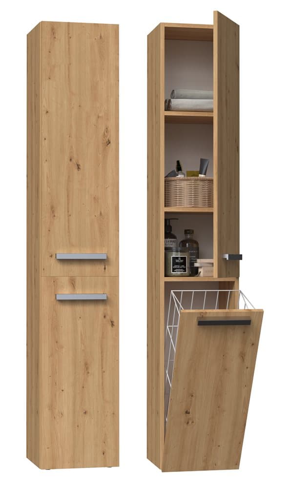 BADEVÆRELSESSKAB MED IV SØJLE MED KURV I FARVE ARTISAN OAK