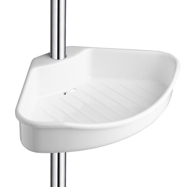 Brusehylde i rustfrit stål og teleskop-design - hvid