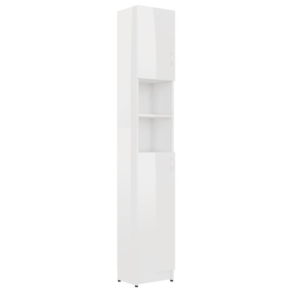 vidaXL Badrumsskåp vit högglans 32x25,5x190 cm spånskiva