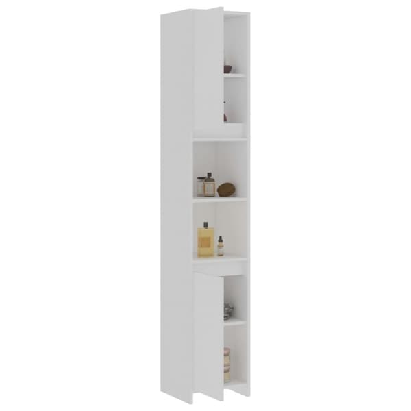 vidaXL Baderomsskap hvit 30x30x183,5 cm sponplate