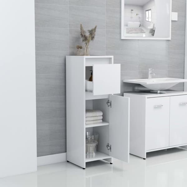vidaXL Baderomsskap hvit 30x30x95 cm konstruert tre