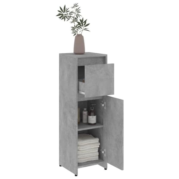 vidaXL badeværelsesskab 30x30x95 cm spånplade betongrå