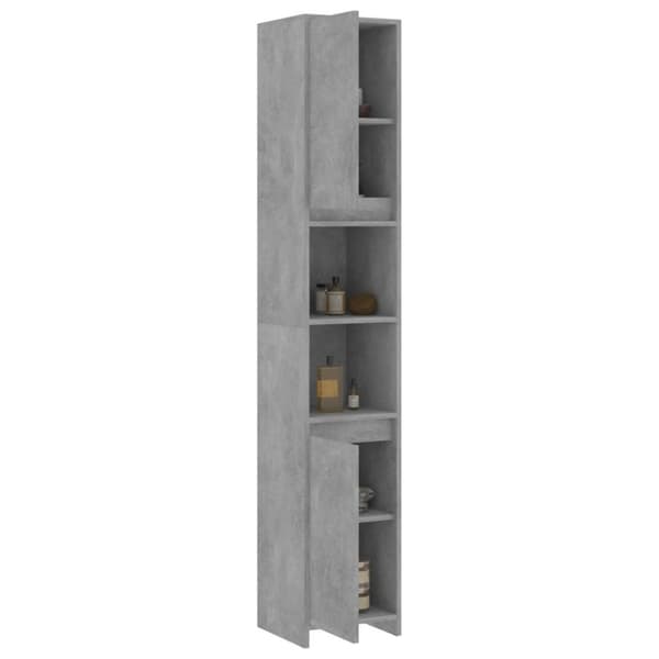 vidaXL badeværelsesskab 30x30x183,5 cm spånplade betongrå