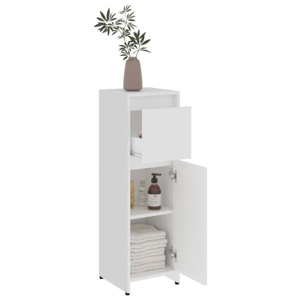vidaXL badeværelsesskab 30x30x95 cm konstrueret træ hvid