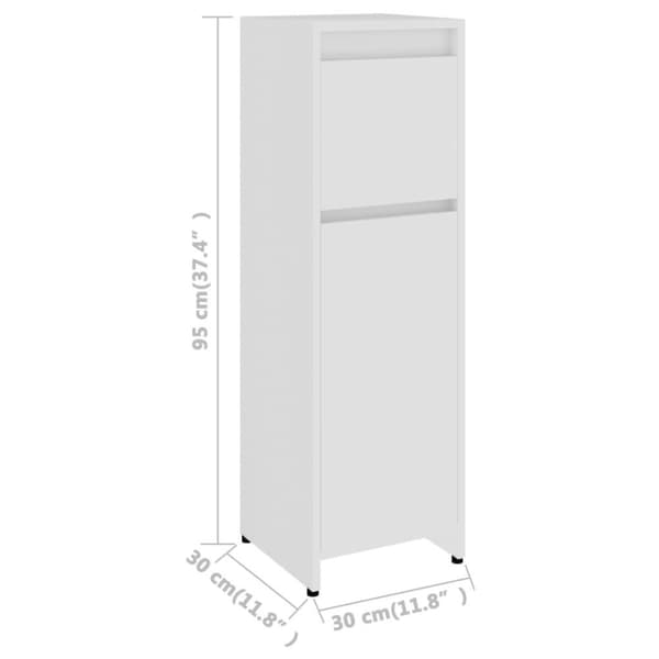vidaXL badeværelsesskab 30x30x95 cm konstrueret træ hvid
