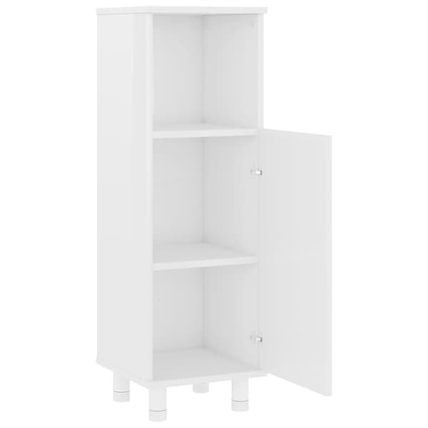 vidaXL Kylpyhuonekaappi korkeakiilto valkoinen 30x30x95 cm lastulevy