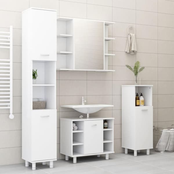 vidaXL Badrumsskåp vit 30x30x95 cm spånskiva