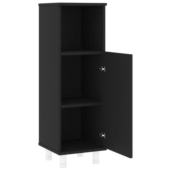vidaXL Kylpyhuonekaappi musta 30x30x95 cm lastulevy