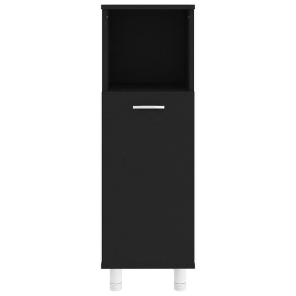 vidaXL Kylpyhuonekaappi musta 30x30x95 cm lastulevy