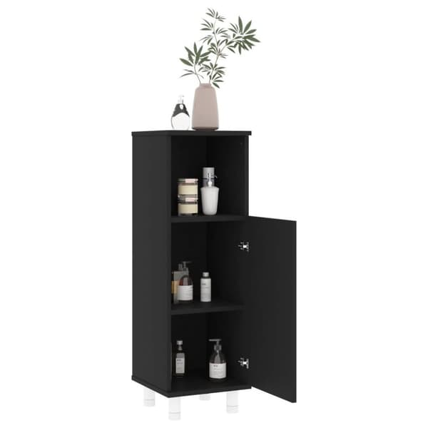 vidaXL Badrumsskåp svart 30x30x95 cm spånskiva