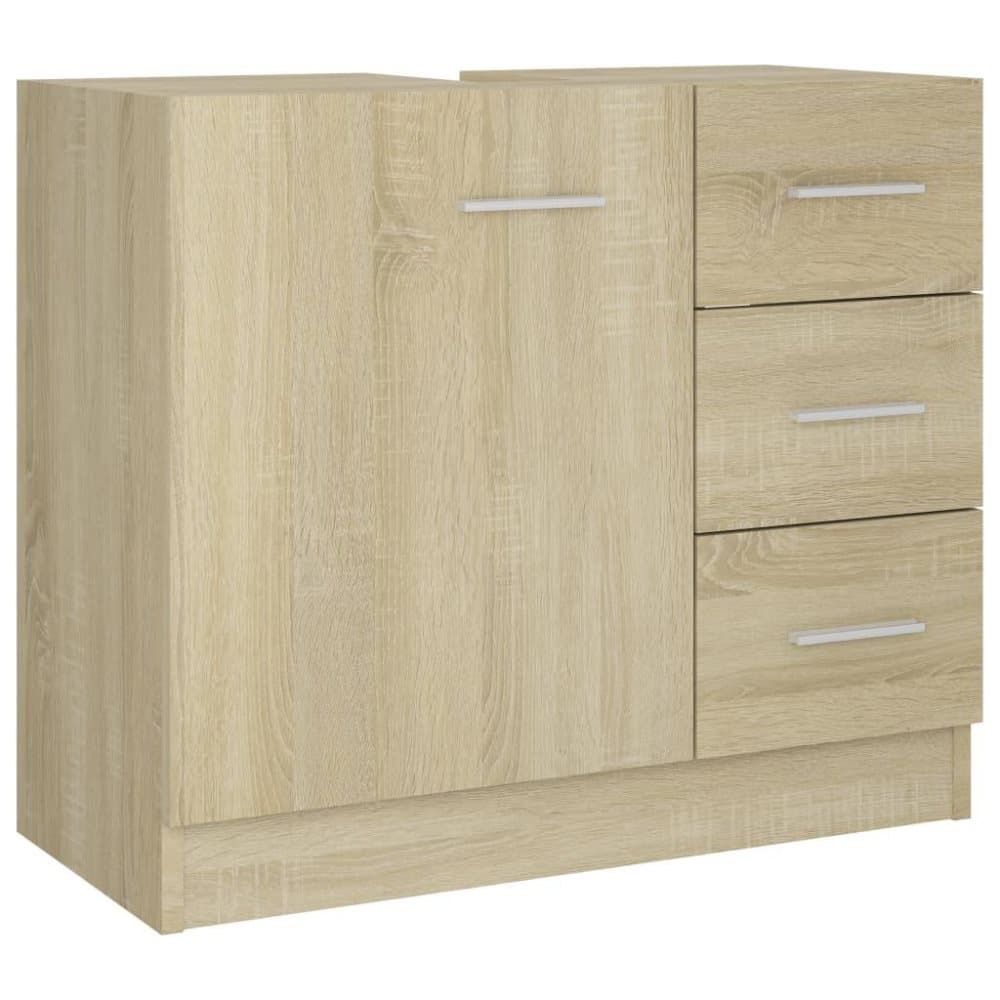 vidaXL Tvättställsskåp sonoma-ek 63x30x54 cm spånskiva