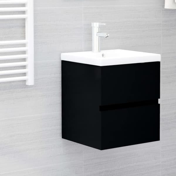 vidaXL Servantskap svart 41x38,5x45 cm konstruert tre