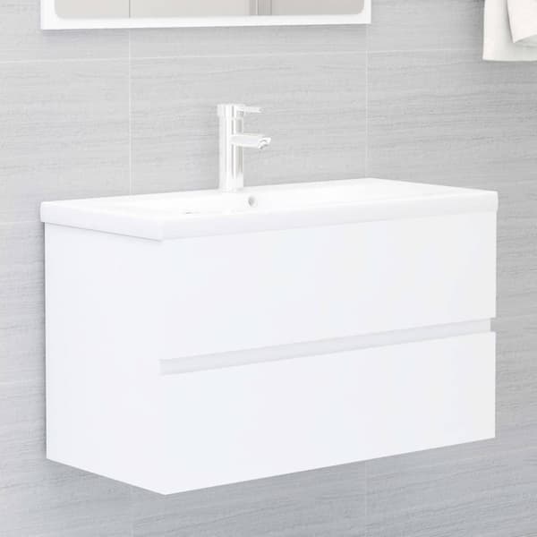 vidaXL Servantskap hvit 80x38,5x45 cm konstruert tre