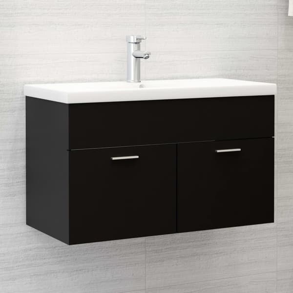 vidaXL Servantskap svart 80x38,5x46 cm konstruert tre