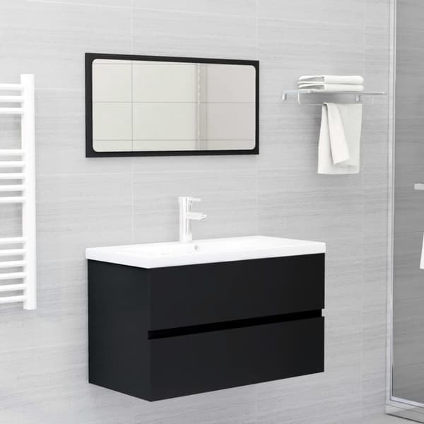 vidaXL Servantskap svart 80x38,5x45 cm konstruert tre