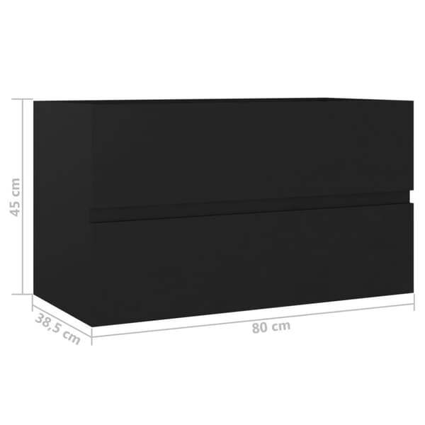 vidaXL Servantskap svart 80x38,5x45 cm konstruert tre