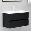 Miniatyrbilde 9 av 9: vidaXL Servantskap svart 80x38,5x45 cm konstruert tre