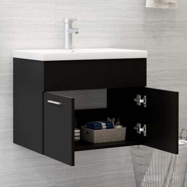 vidaXL Servantskap svart 60x38,5x46 cm konstruert tre