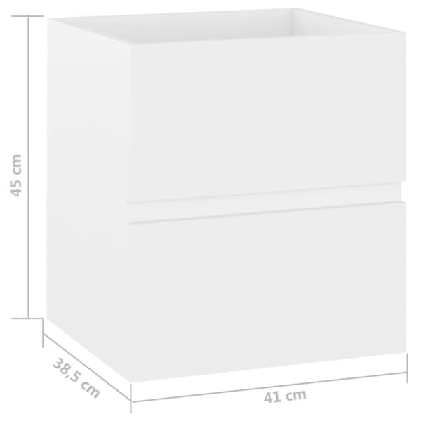 vidaXL Servantskap hvit 41x38,5x45 cm konstruert tre