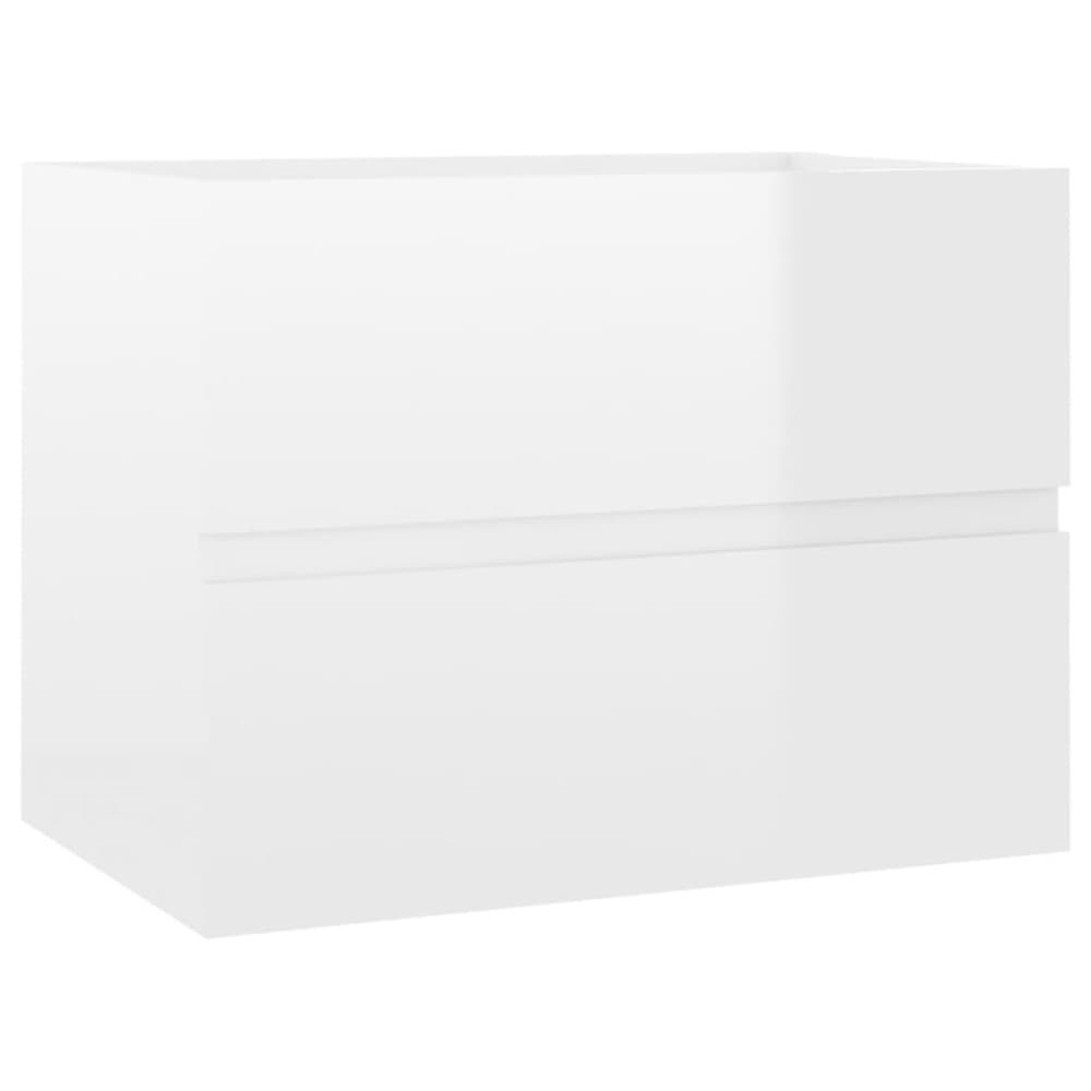 vidaXL Tvättställsskåp vit högglans 60x38,5x45 cm spånskiva